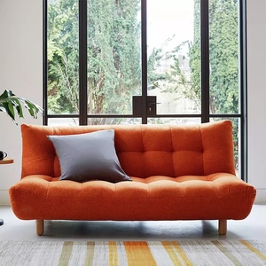 Moderno sofá <span class=keywords><strong>cama</strong></span> de tela <span class=keywords><strong>naranja</strong></span> de 3 plazas para muebles elegantes de sala de estar - Product Image 4
