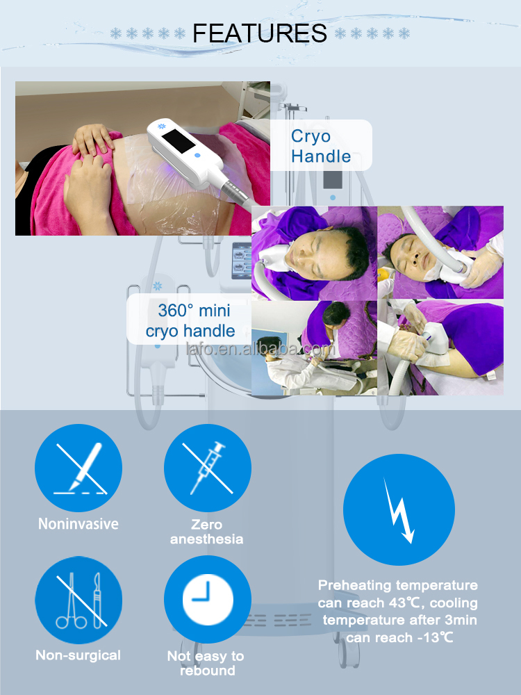 Professional stationary 360 Cool system Cryolipolysis Weight Loss Cryo Double Chin Removal Machine LF-245B