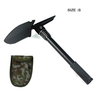 Mini pelle pliante industrielle en acier à haute teneur en carbone, portable, légère, pour survie tactique en extérieur, outil de déneigement et de tranchette, noire