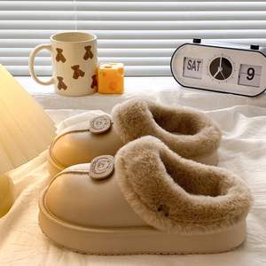 รองเท้าแตะแบบสวมครึ่งเท้าบุขนแกะสำหรับผู้หญิง รุ่นใหม่ประจำปี 2025 สำหรับฤดูใบไม้ผลิ ฤดูใบไม้ร่วง ฤดูหนาว พื้นหนาสองชั้น ทำจากผ้าขนสัตว์และผ้าฝ้าย อุ่นสบาย เหมาะสำหรับใส่กลางแจ้ง - Product Image 5