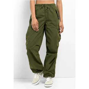 Y2 K Stijl Streetwear Trekkoord Outdoor Cargo Broek Nylon Broek Baggy Ballon Vrouwen Cargo Parachute Broek