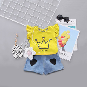 Vendita all'Ingrosso di Abiti Estivi Economici per Bambine, Completo per <span class=keywords><strong>Bambina</strong></span> di 5 <span class=keywords><strong>Anni</strong></span> - Product Image 3