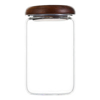 Bouteille à épices en bois d'acacia naturel avec couvercle et joint en silicone pour grains de café, bonbons, mini sucrier cylindrique
