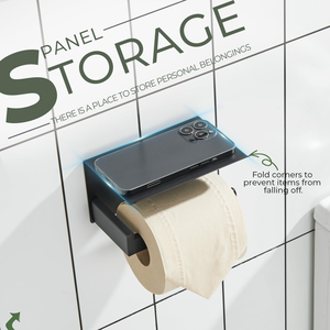 Portarrollos de Papel Higiénico Giratorio 360 Grados Autoadhesivo con Repisa para Teléfono, Acero Inoxidable 304 - Product Image 4