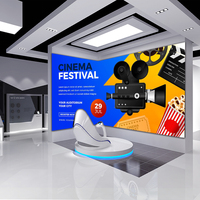 실내 5면 파노라마 VR 고화질 사실적인 체험 비디오 월 P3.91 풀 컬러 LED 디스플레이 스크린 몰입형 5년 보증