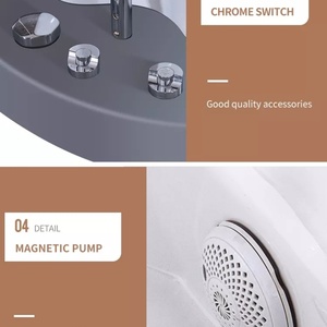 Ensemble de massage et de manucure Kisen No Plumbing Black pour salon de beauté, spa, pédicure, fauteuil professionnel - Product Image 6