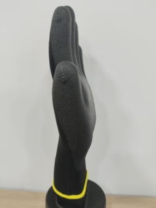 Guantes de trabajo con forro de poliéster de calibre 13, dedos de Palma recubiertos de <span class=keywords><strong>PU</strong></span>, agarre antideslizante para mecánicos de construcción, manejo de almacenes - Product Image 3
