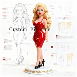 Figur Wanita Resin Ramah Lingkungan Kustom, Boneka Bobblehead Wanita yang Dapat Dipersonalisasi, Seni Modern, Figur Kecantikan Lukis Tangan - Product Image 2