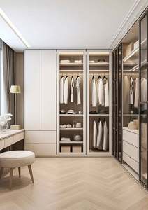 Armoire moderne de luxe avec coiffeuse, taille personnalisée pour chambre à coucher ou hôtel - Product Image 3