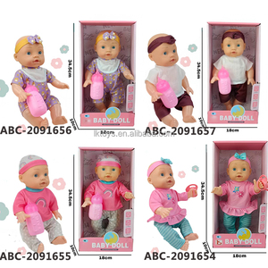 Lucky Toys 13 Inch Vinyl <strong>Baby</strong> <strong>Doll</strong> Pink <strong>Top</strong> and Blue Pants with Accessories Set for Kids - Product Image 5