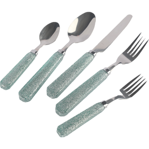 5 Piece PP nhựa <span class=keywords><strong>Flatware</strong></span> Set, bền dã ngoại dao kéo với màu xử lý - Product Image 2