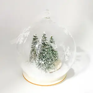 批发复古个性化发光透明玻璃圣诞造型标志悬挂装饰球和树饰品供应商
