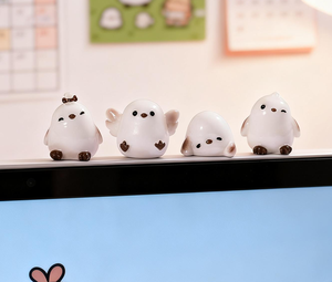 Venta al por mayor de artesanías de resina: Hada de la nieve alegrona del caos Shima Enaga, pájaro pequeño de textura cremosa para kit de terrario y decoración en miniatura - Product Image 5