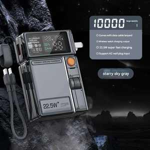 Ukalun AC 15W Banque d'alimentation sans fil pour <span class=keywords><strong>partage</strong></span> de montre magnétique 10000mAh pour <span class=keywords><strong>iPhone</strong></span> Banque d'alimentation 22.5W avec support de téléphone Câbles intégrés - Product Image 2