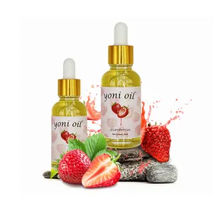 Huile de yoni à la fraise de marque privée massage raffermissant du vagin féminin huile essentielle lubrifiante de désintoxication à la rose