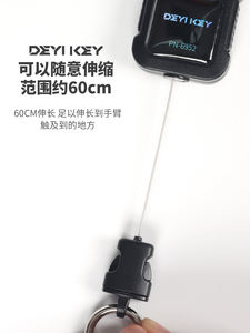 Karabina ile 2024 açık rozet makarası siyah halat makara anahtarlık rozet tutucu - Product Image 5