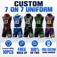 Uniformes de football 7 contre 7 personnalisés en gros, imprimés par sublimation, avec logo de marque, uniformes de compression pour équipes et clubs