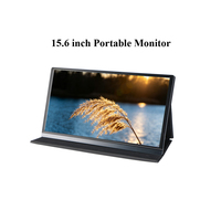 Étui en cuir pour écran unique 15,6 pouces, extension d'écran Full HD, Type-C/Mini HDMI/Connecteur casque, magnétique, portable, Plug and Play