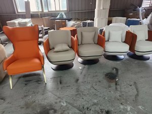 เก้าอี้พักผ่อนแบบหมุนได้ 360 องศา หุ้มกำมะหยี่สองสี สำหรับสำนักงานต้อนรับ - Product Image 5