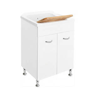 Fregadero con Mueble Impermeable de 50 cm de Ancho y 50 cm de Profundidad, 1 Puerta, Almacenamiento para Cocina - Product Image 1