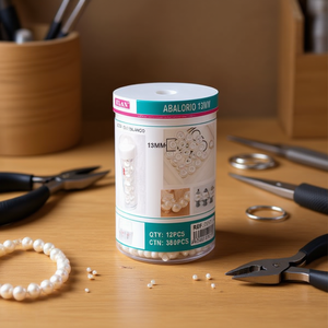 Ilan Abalorio Perle bianche da 13 mm per la creazione di gioielli 12 pezzi - Product Image 2