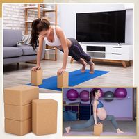 Bloque de Yoga de Corcho de Alta Densidad, Antideslizante, Ecológico, Diseño Minimalista para Ejercicios de Fitness y Desarrollo Corporal