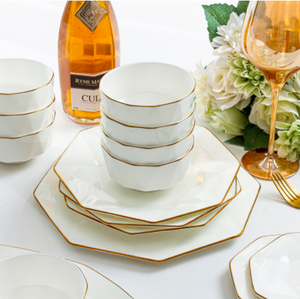Service de Table en Porcelaine de Jingdezhen en Gros, 60 Pièces en Porcelaine Fine, Vaisselle Européenne Luxueuse avec Kit de Tasses, Logo Personnalisé - Product Image 3