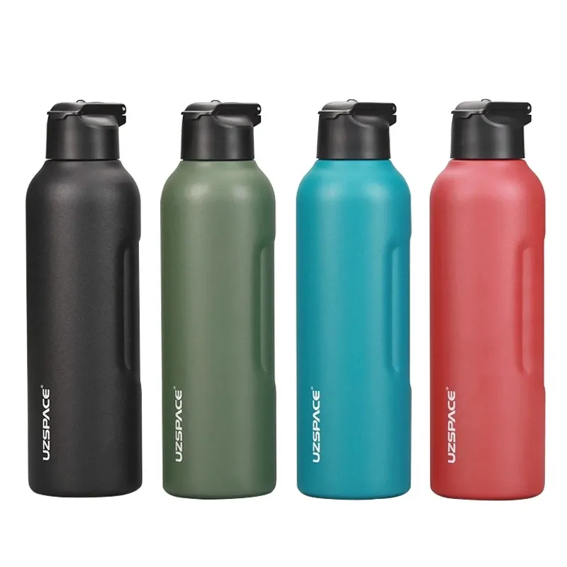 Uzspace sublimation insulated thermos thermal Stainless steel Double Wall Water Bottle With Straw Lid for outdoor sports fitness