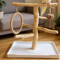 Perchoir en bois massif pour perroquet, support de repos pour oiseaux, perchoir à grimper et à mâcher, structure de jeu multi-niveaux de grande taille, fournitures pour animaux de compagnie