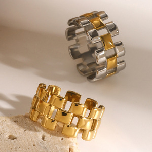 Geometric Square Hollow Ring 18k Stainless Steel Unisex Party Jewelry - Product Image 3