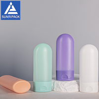 Flacons carrés en plastique HDPE de 100 ml, haute qualité, avec bouchon à clapet, pour produits de soin de la peau.