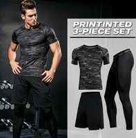 Ensemble de vêtements de sport d'été pour homme Amflex, en spandex/polyester, ultra-léger, respirant, à séchage rapide, anti-transpiration, compression