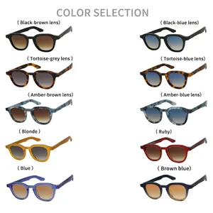 Square Small Size European And American Style Sunglasses Handmade Riveted Acetate Sun Glasses