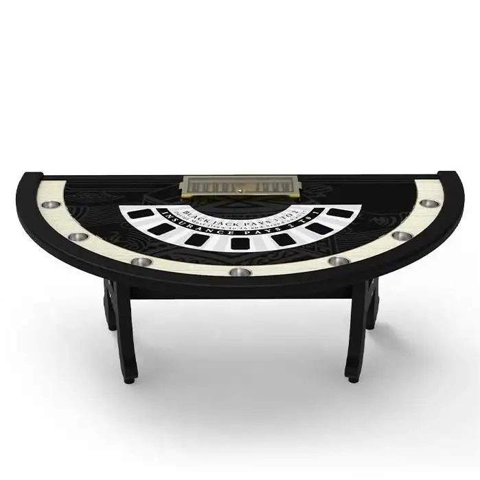 YH Luxury Customized 7 Seats Casino Blackjack Table Golden Water Cups Blackjack Table Set For Gambling