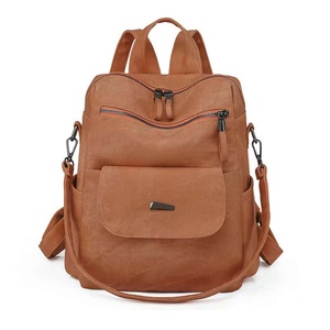 Pu Backpack With Detachable Strap Zipper Closure Softback Large Capacity Daily Use Women's Fashion Bag - Product Image 1