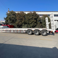 Semi-remorque surbaissée à 3 essieux, 80-100 tonnes, extensible, avec col de cygne détachable pour le transport d'excavatrices