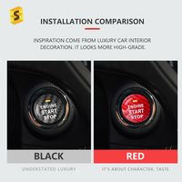 Pabrik ES Grosir OEM ODM Aksesori Interior Mobil Penutup Tombol Mulai Berhenti Serat Karbon untuk SUBARU WRX Forester Outback