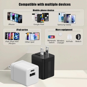 Chargeur professionnel double port PD 35W USB-C + QC 3.0 USB-A, adaptateur d'alimentation à charge rapide pour <span class=keywords><strong>téléphone</strong></span> portable, tablette, prise US EU UK CE - Product Image 6