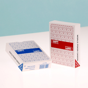 En Stock, Cartas de Póker WPT de PVC Impermeables, Acabado Brillante, Estándar de Casino, Juego de Cartas de Póker de Doble Baraja Rojas y Azules - Product Image 3