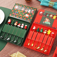 Ensemble de cuillères à dessert Beeman en métal moderne poli doré, ensemble de cuillères à café et de fourchettes pour cadeau de Noël, vaisselle