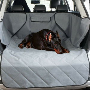 Tapis de coffre de voiture pour animaux de compagnie, tissu Oxford matelassé 600D, rectangulaire noir, pour chien, housse de siège arrière de SUV, 52x39x17cm - Product Image 1