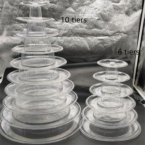 AK toptan yuvarlak kare plastik Macaron ekran kulesi standı için parti ve kutlama tatlı pasta sunum kabini rafları Caket araçları - Product Image 3