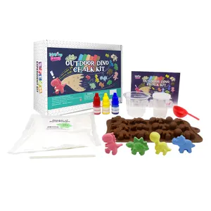 Nuevo Doodle educativo pintura a mano dibujo juguete niños DIY taza yeso pintura artesanía Kit Dino tiza actividad al aire libre