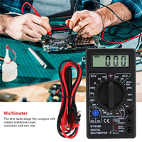 DT830B Multimeter genggam Digital otomatis, DT-830B AC DC Amp Volt Ohm penguji resistensi arus tegangan Ammeter Voltmeter
