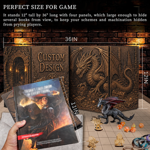 Écran de Maître Personnalisé en Similicuir Gaufré DM Premium pour Jeux de Société <span class=keywords><strong>5e</strong></span>, Dungeons & Dragons, Pathfinder - Product Image 4