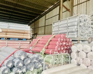 Tela de sarga de color sólido <span class=keywords><strong>100</strong></span> poliéster para el hogar, textil liso de microfibra, de alta calidad para sábanas y almohadas - Product Image 4