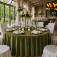Nappe ronde en velours hollandais de luxe pour mariages et événements, décorations de fête