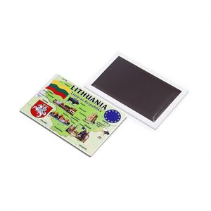Fridge Magnet Lithuania Souvenir Crystal 3D Murano Glass Rectangle Round Magnet Customization - Product Image 5