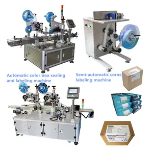 Automatic Carton Box Two Sides Sticker Corner Sealing Machine Plastic Paper Big Box Labeling Machine For Pallet Cargo