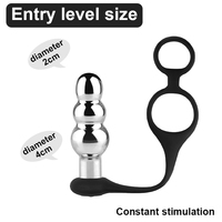 OEM/ODM Herren Analplug Sexspielzeug Vibrierend IPX7 Wasserdicht Edelstahl Gewinde Silikonring Fernbedienung 10 Frequenzen